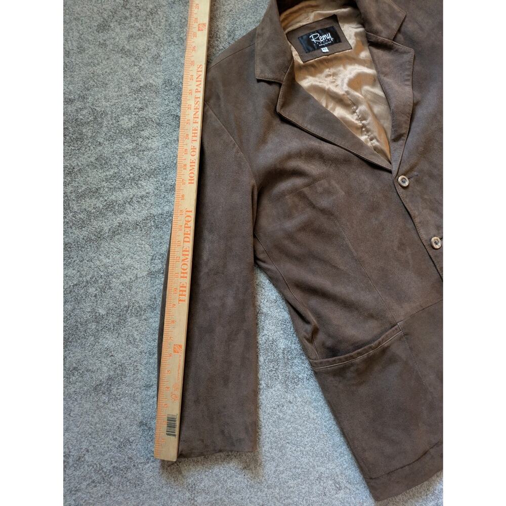 Vintage Remy Leather Suede Mens 3-Button Blazer Jacket Size 42 Made In USA - Picture 16 of 16